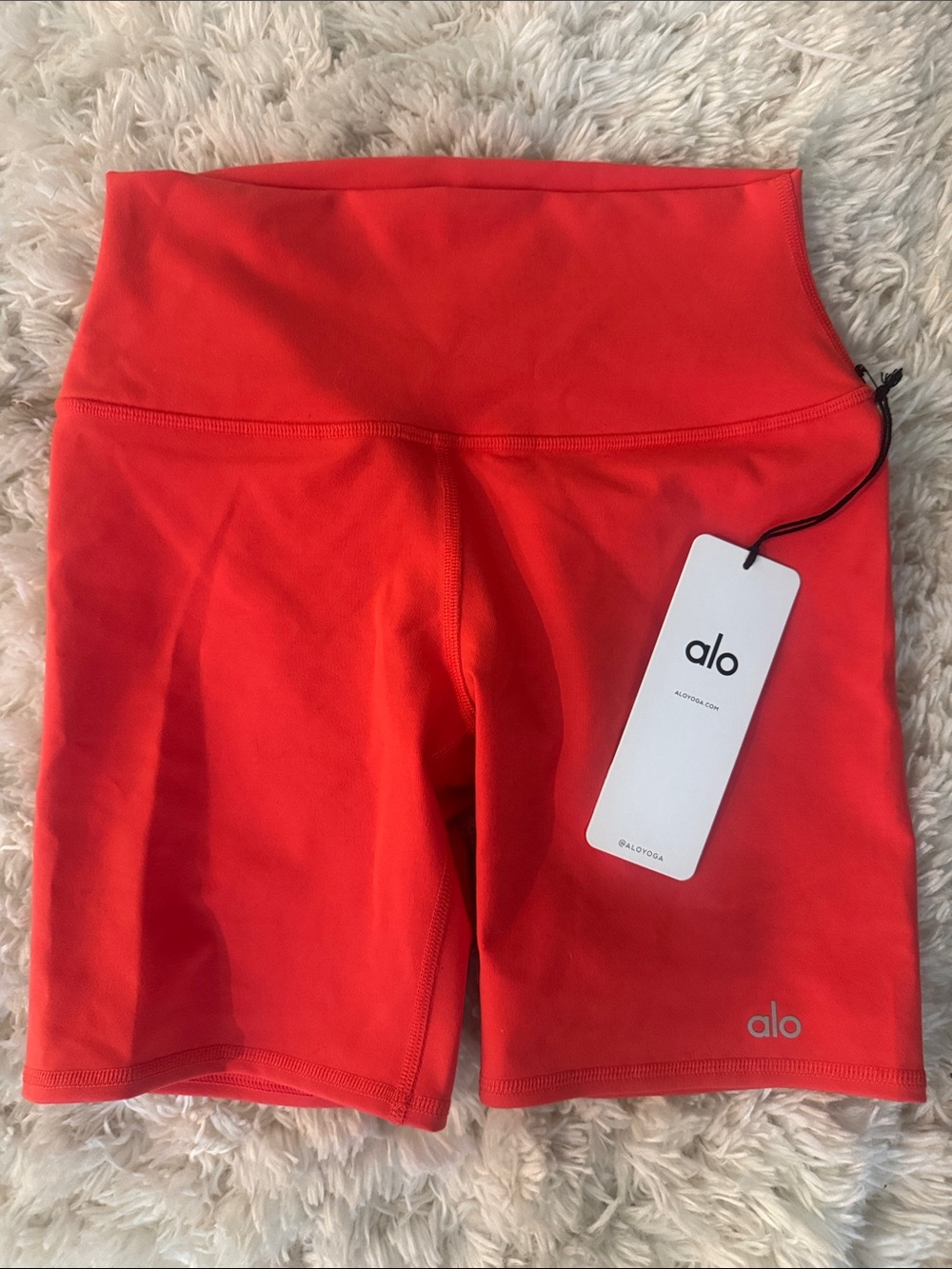 ALO Yoga High-Rise Coral Bike Shorts